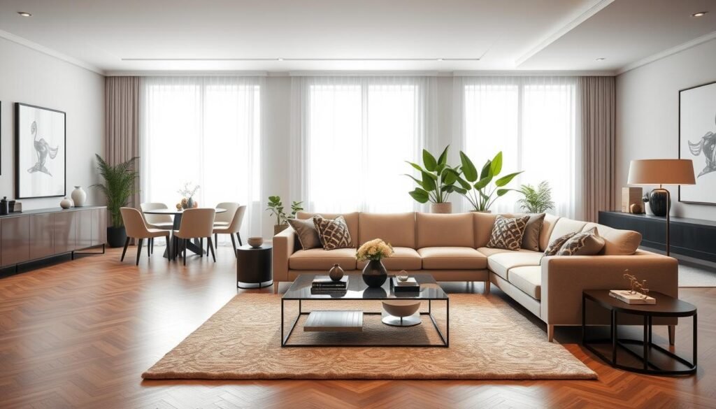 חלל מגורים אלגנטי ומרווח