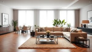 חלל מגורים אלגנטי ומרווח