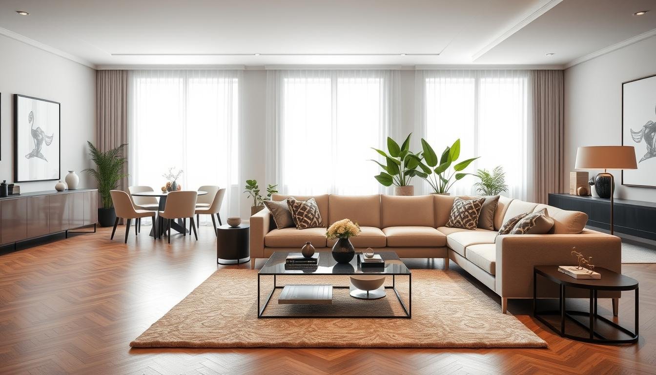 חלל מגורים אלגנטי ומרווח